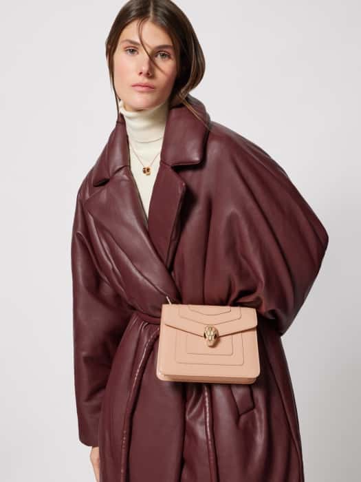 BVLGARI宝格丽 SERPENTI FOREVER EAST-WEST系列小号肩包 61879粉色20CM-高仿包包