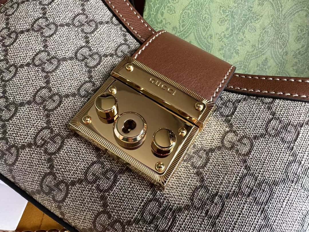 【原厂皮】米色和乌木色GG Supreme帆布811705-高仿包包