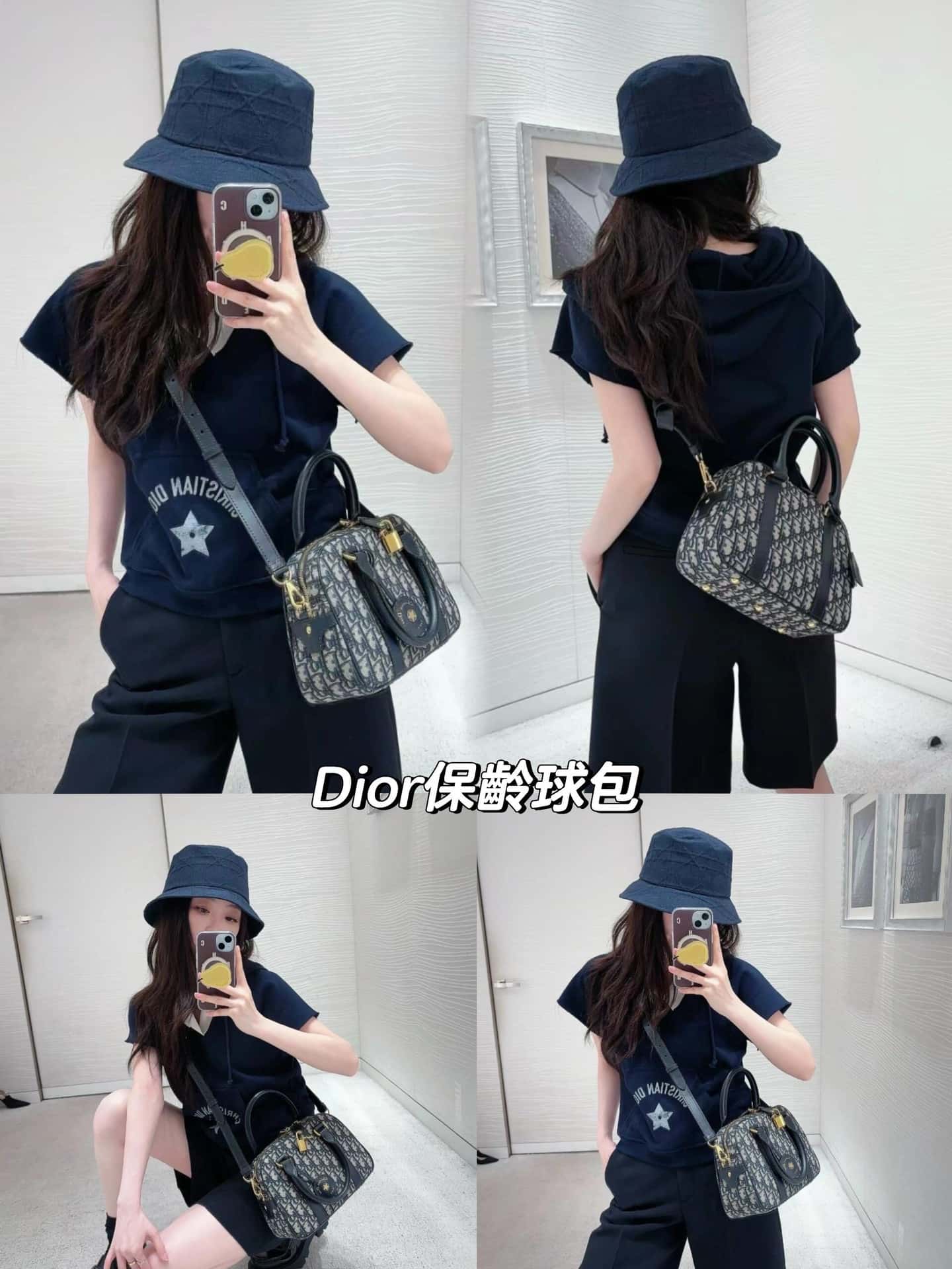 dior D-Vibe 保龄球包中号-高仿包包