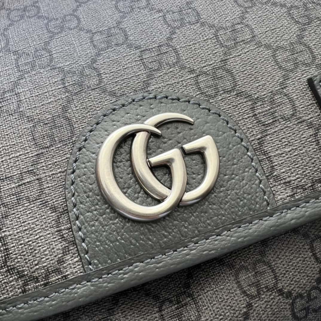 GUCCI古驰Ophidia系列中号GG背包 598140灰PVC/灰皮-高仿包包