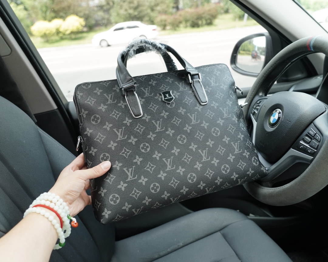 路易威登一比一高彷公文斜挎手提背包 独家首发 原单小牛皮材质-高仿包包